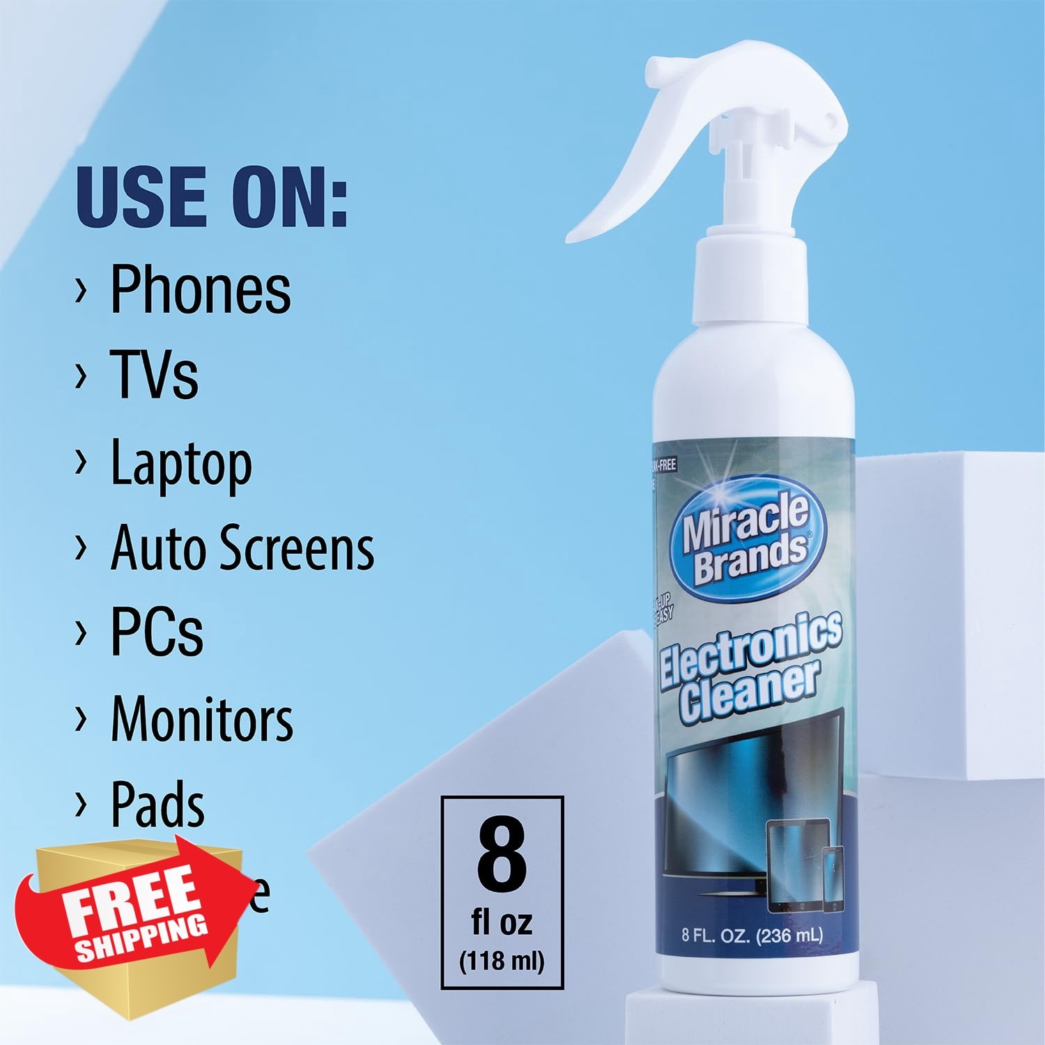 Miracle Brands Electronics Cleaner 8 Fl Oz Spray Microfiber