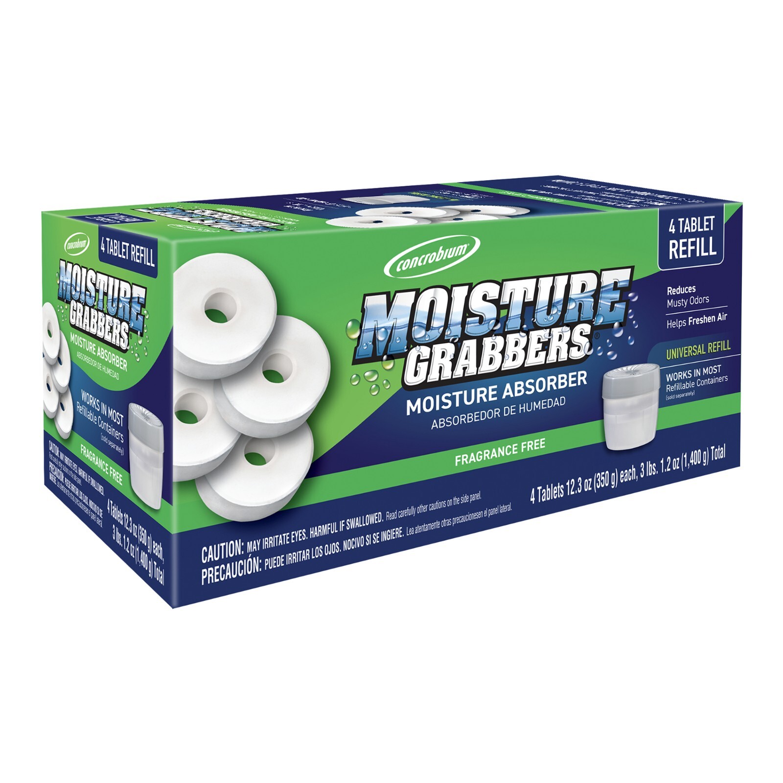 Concrobium 378489 Moisture Grabbers Moisture Absorber Refill Tablets 4 Tablet Co