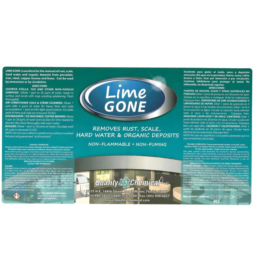 Lime-Gone Remover – Calcium, Lime and Hard Water Stain Remover for Bathroom, …
