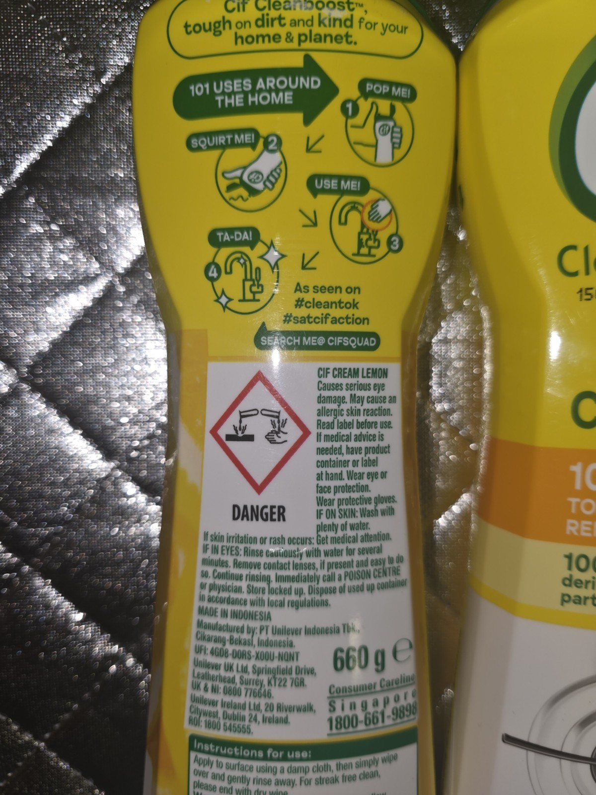 Cif Clean Boost Cream Removes 100% Of The Toughest Dirt 23.28 Oz Lot Of 2