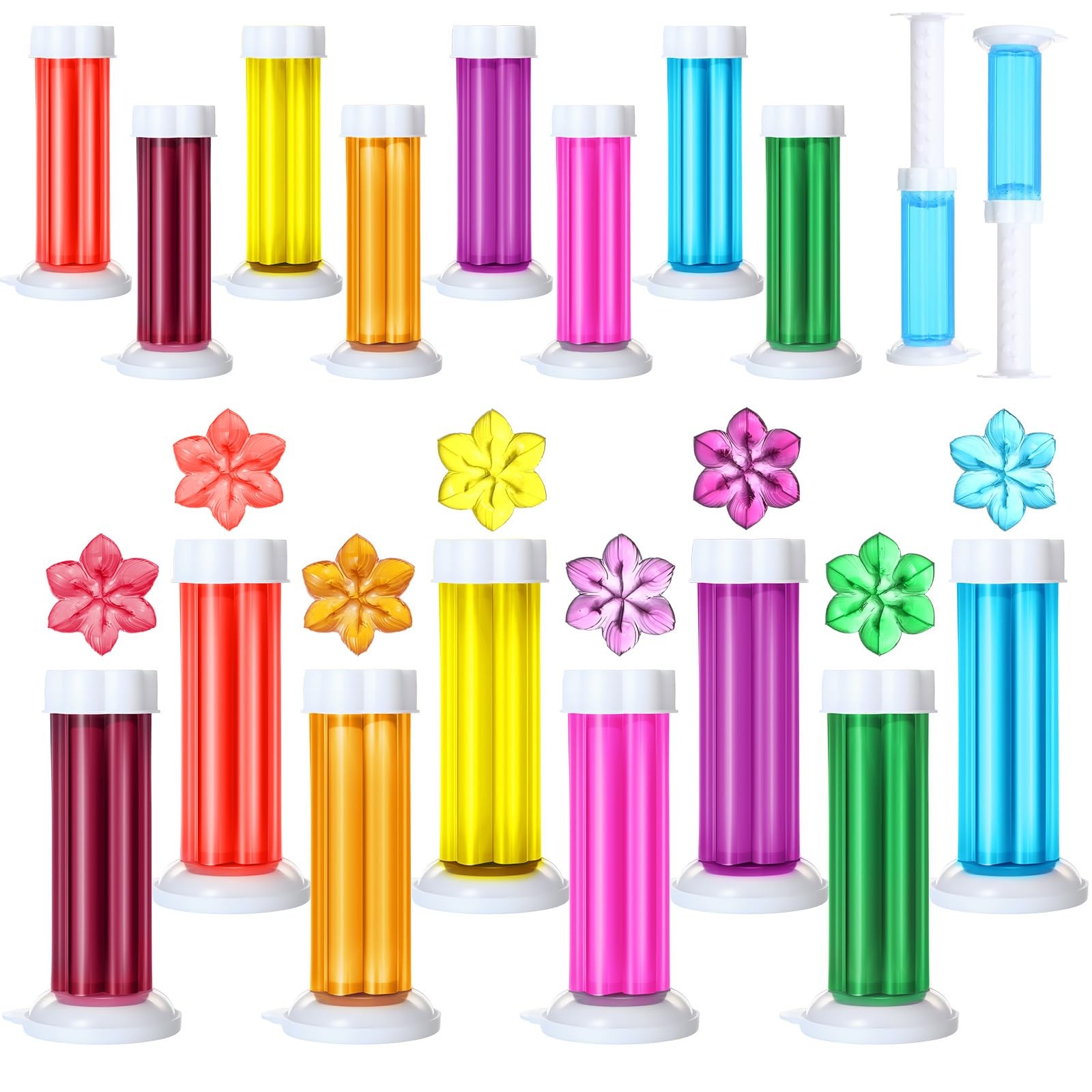 8 Pcs Toilet Gels 112 Count 8 Scents Flower Stamp Bowl Gel Cleaner Freshener
