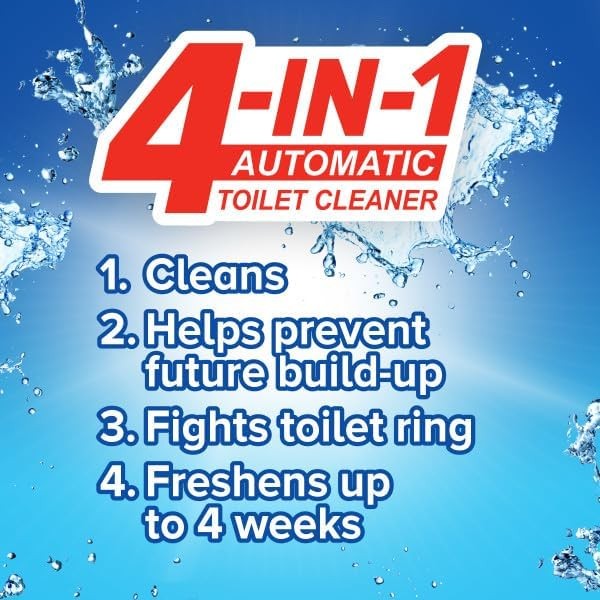 4-In-1 Rim Hanger Toilet Bowl Cleaner, Sapphire Waters, 6 Count