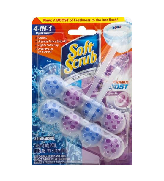 Soft Scrub 4-in-1 Rim Hanger Toilet Bowl Cleaner, Lavender, 2 Count