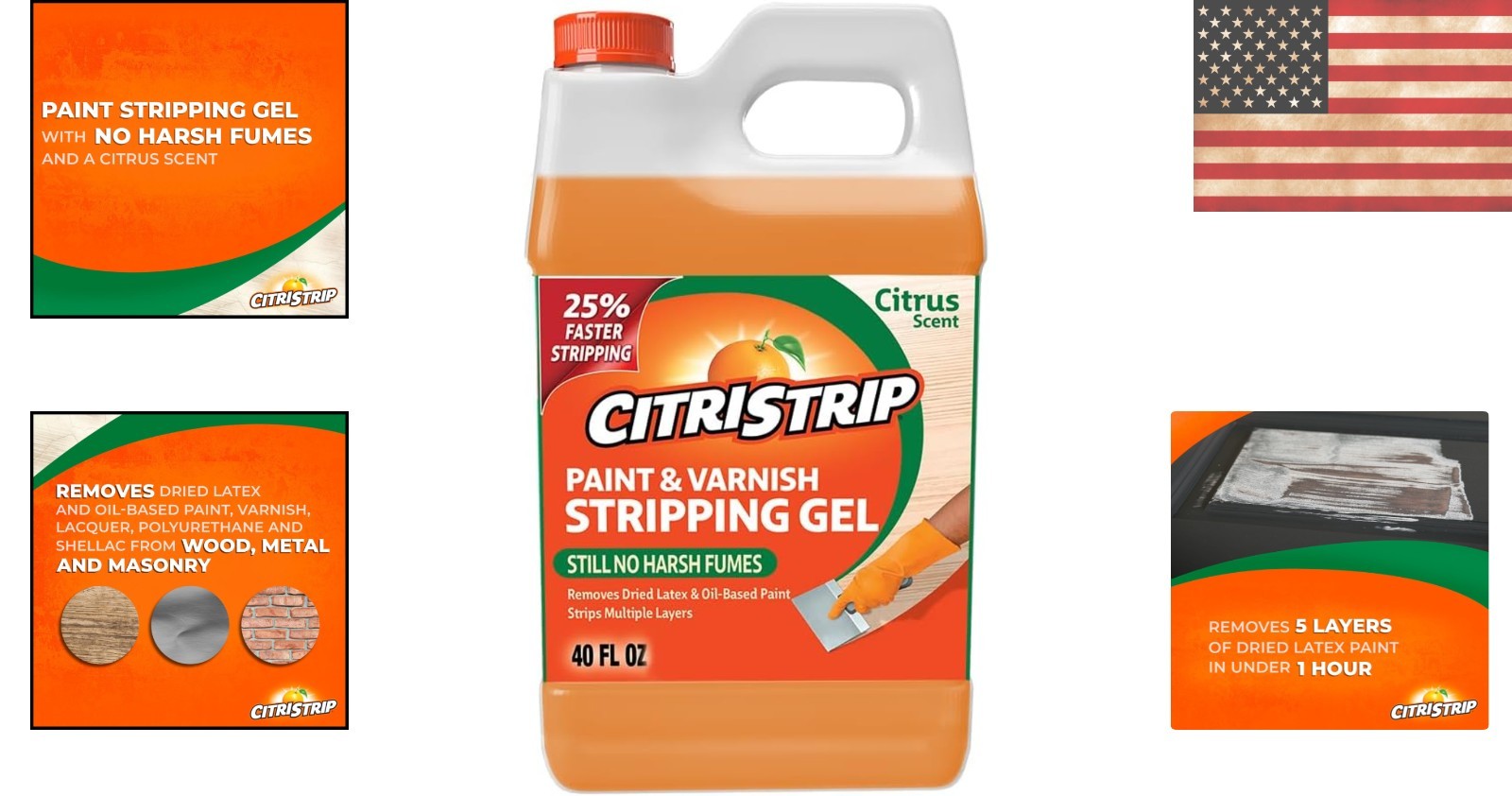 Efficient Citrus Gel Paint & Varnish Remover – 40 oz for Multiple Surfaces