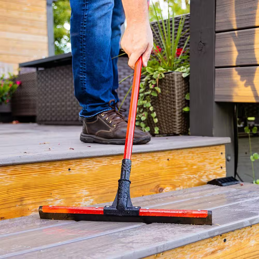18 In. High Power Flex Foam Soft Blade Floor Squeegee 4.6 Ft Steel Handle