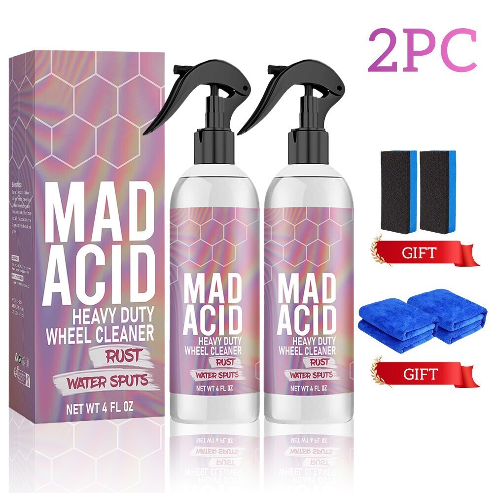 1-3x Mad Acid – Car Glass Cleaner&Heavy-Duty Wheel Cleaner Waterproof NEW 4oz US