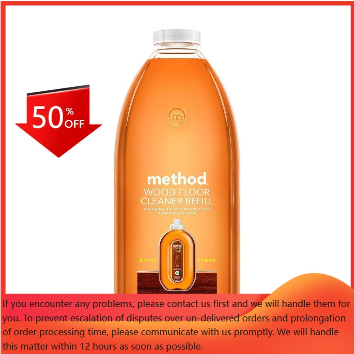 Method Almond Cleaning Products Wood Floor Cleaner Refill – 68 fl oz