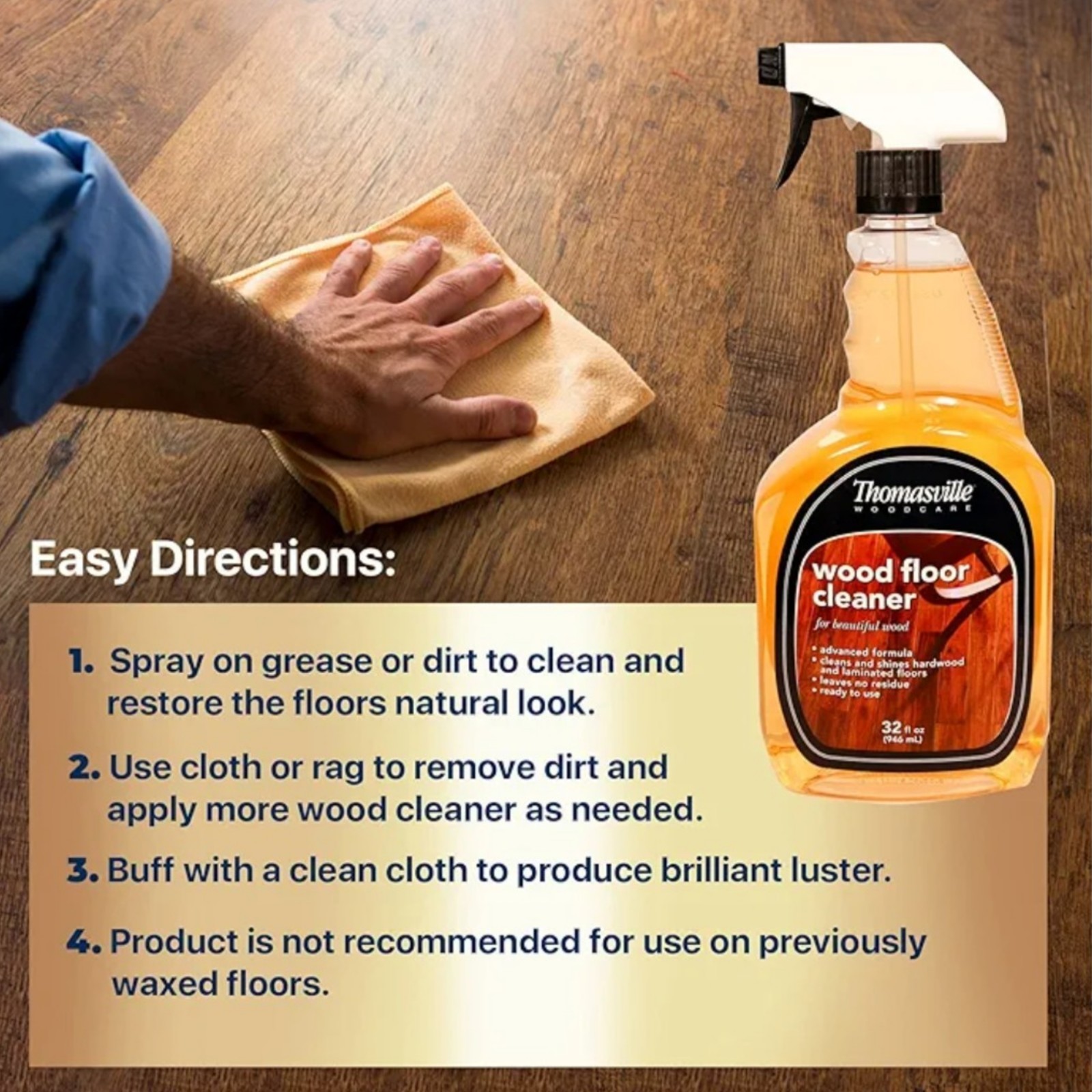 Thomasville Wood Floor Cleaner 32oz Hardwood Laminate Spray Ready Use