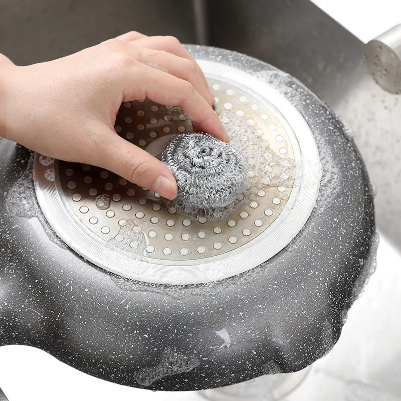 Steel Wire Cleaning Ball Brushes Household Cleaning Products Dishwashing Sponges