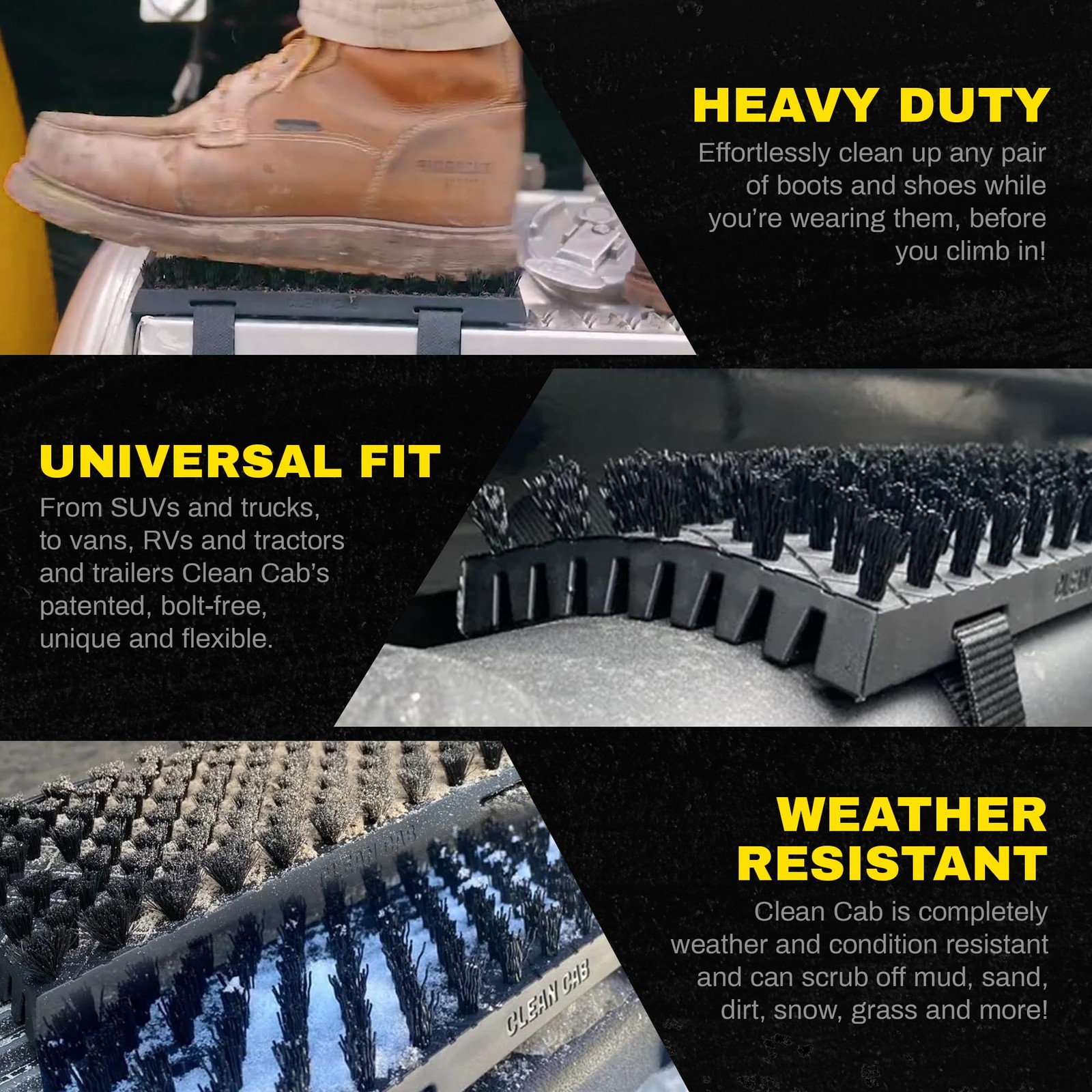 Heavy Duty Truck Step Brush – Universal Fit for Trucks RVs SUVs – Durable