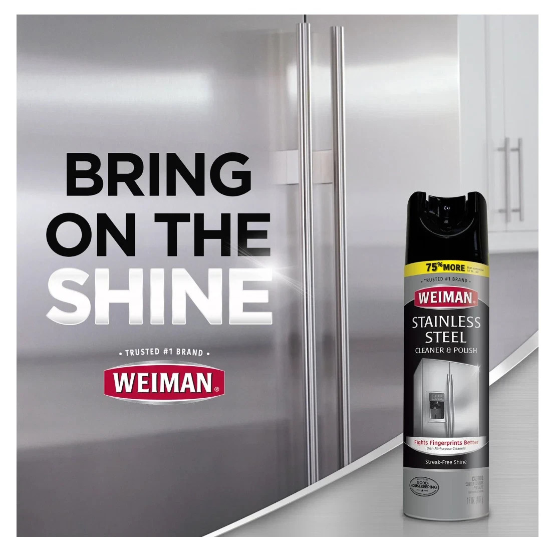 Weiman Stainless Steel Cleaner and Polish, 17oz – 3 Pack