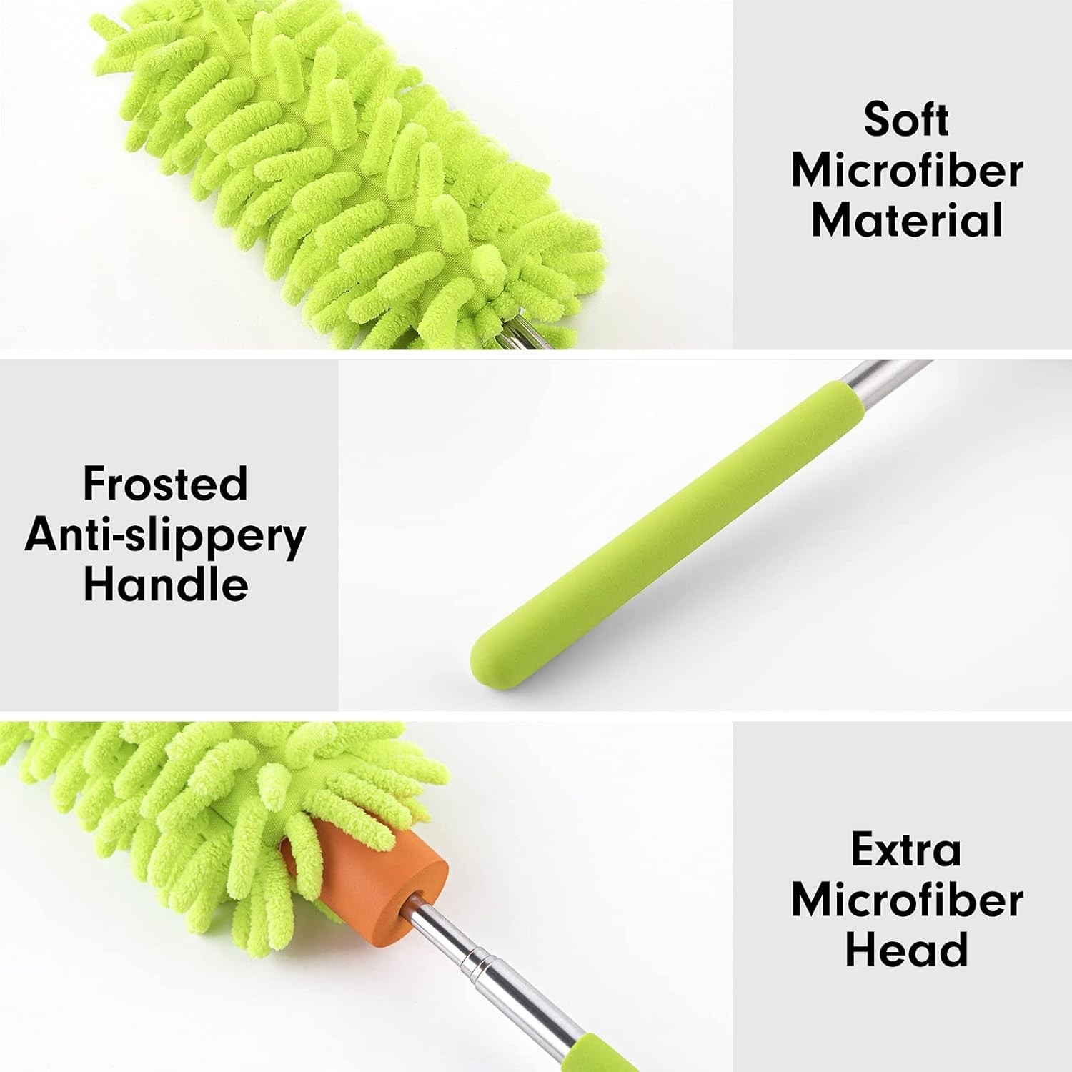 Microfiber Duster for Cleaning, Hand Washable Dusters with 2pcs Replaceable M…