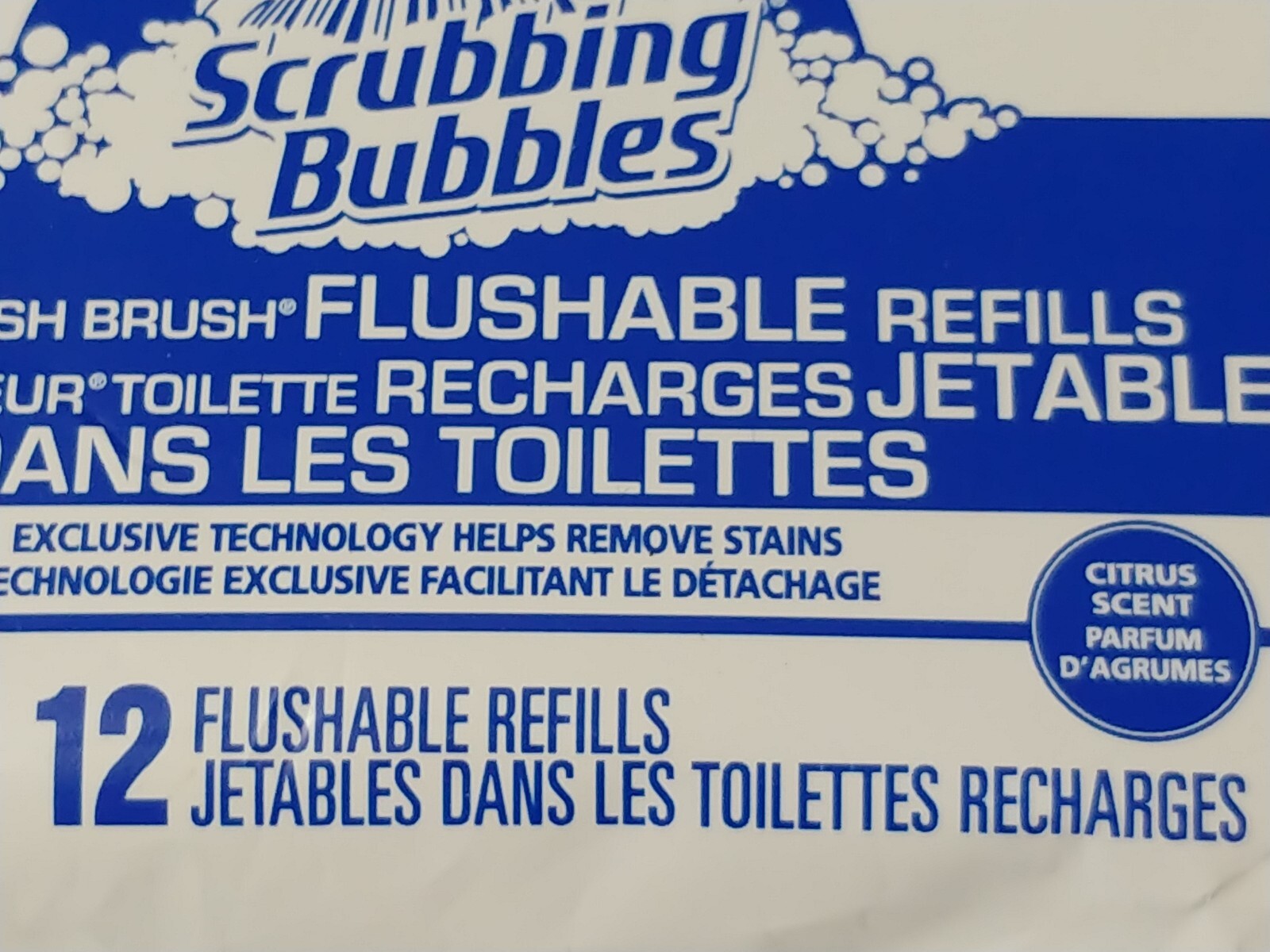 Scrubbing Bubbles 12 Toilet Fresh Brush Flushable Cleaner Refills Citrus Septic