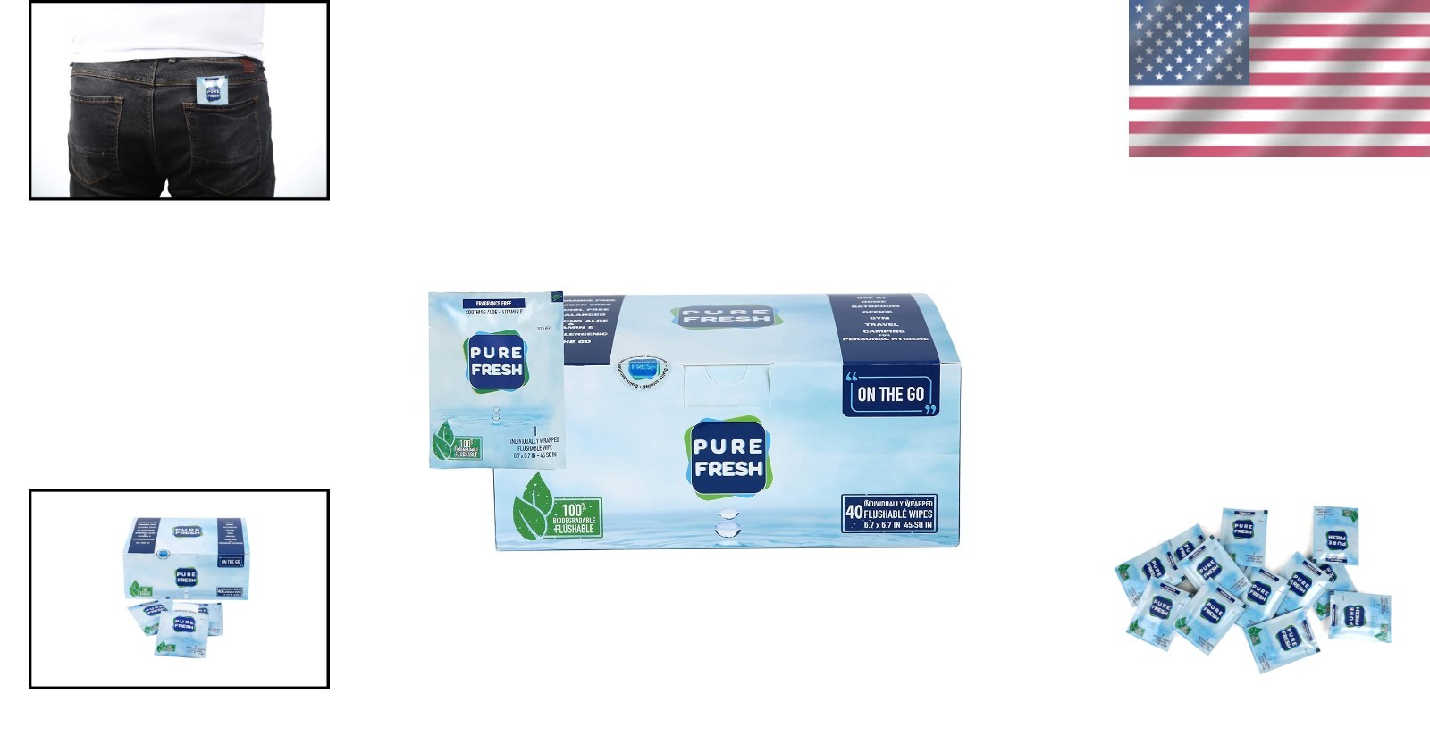 Biodegradable 40 Count PureFresh Wet Wipes – Aloe, Hypoallergenic & Travel-Ready