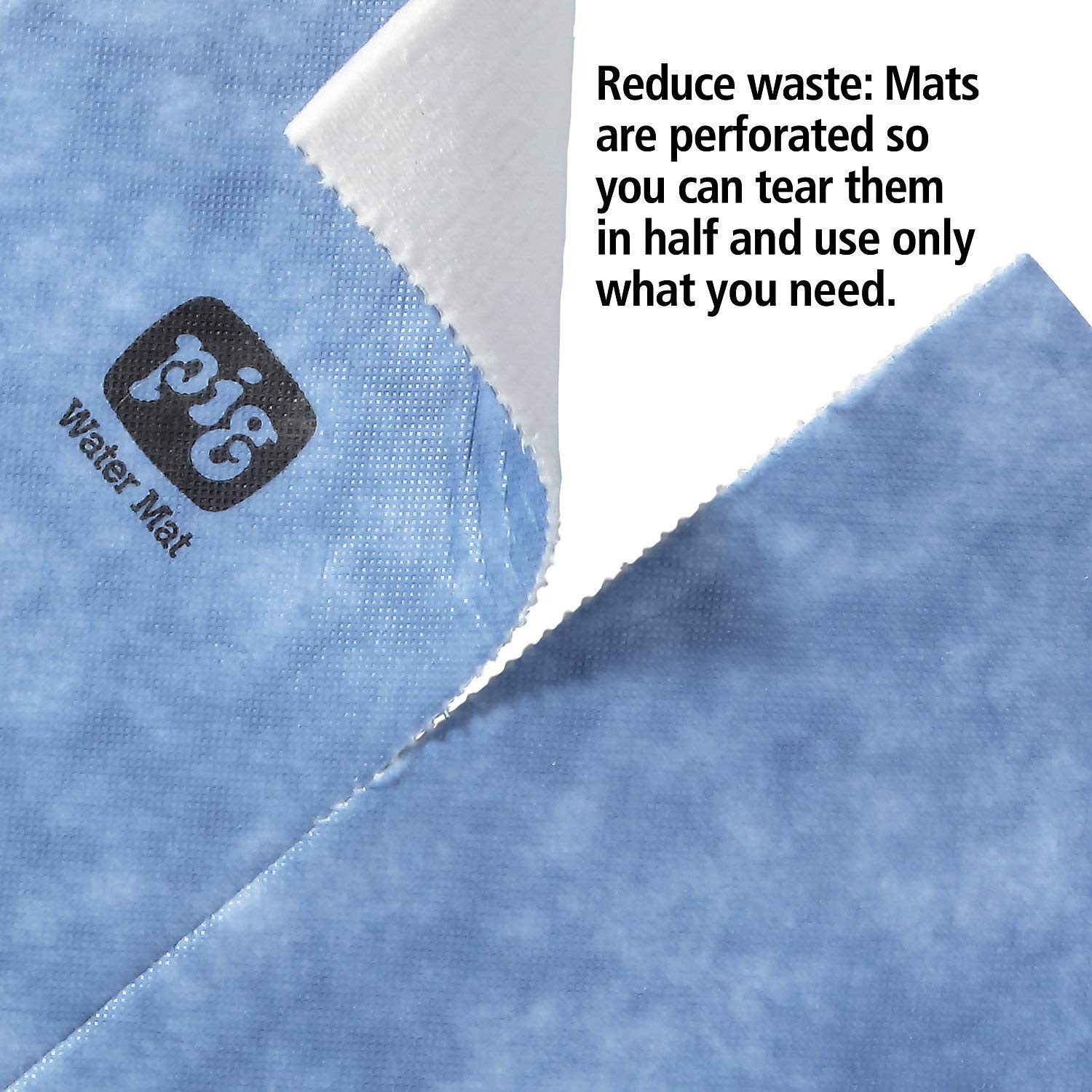Water Absorbent Mat | Reusable | 10 Pack | 15″ W x 19″ L | Blue and Black | PM50