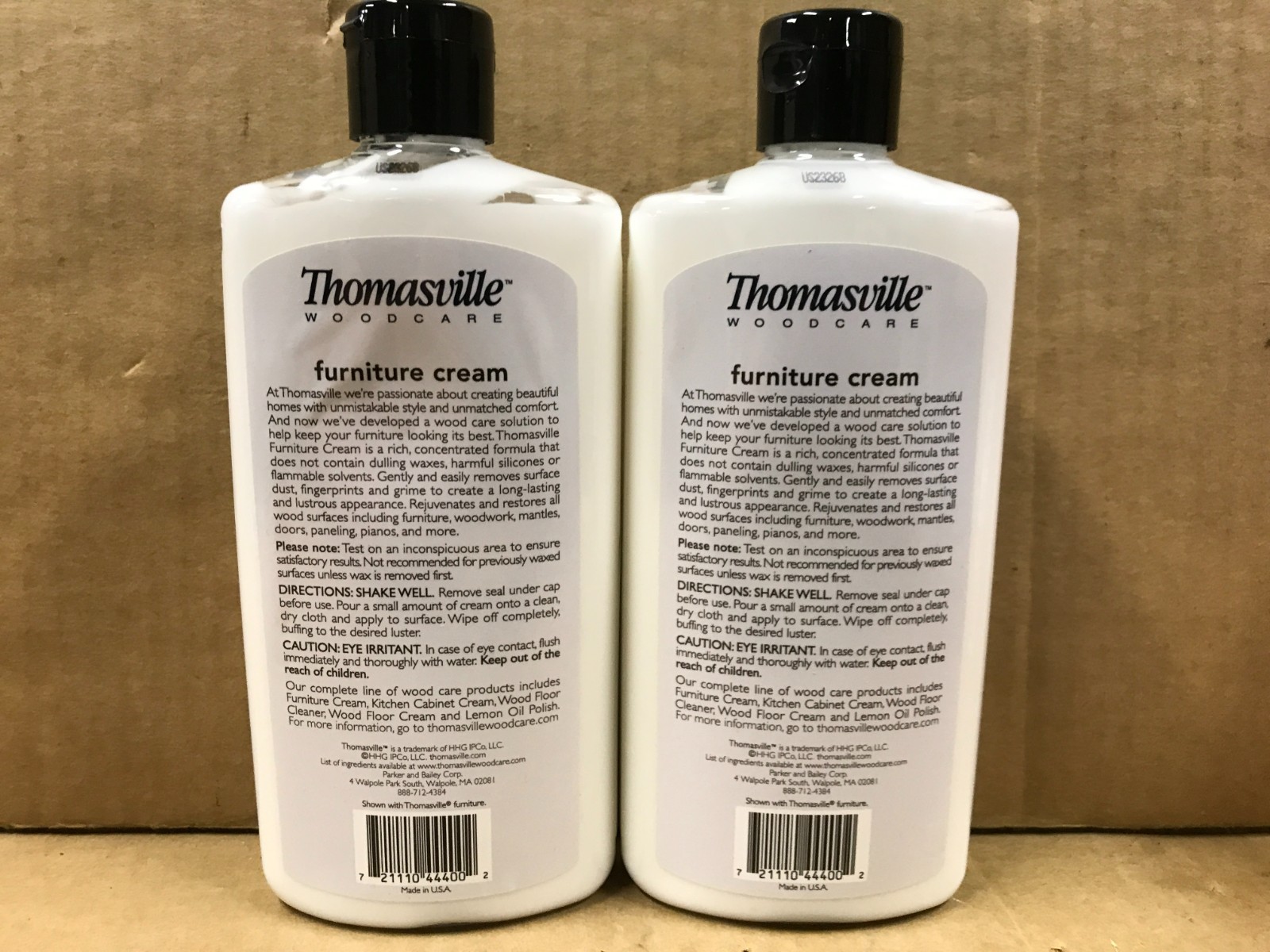 Thomasville Furniture Cream – Wood Polish, Cleaner – Lot Of 2, 16 Fl. Oz Bottles