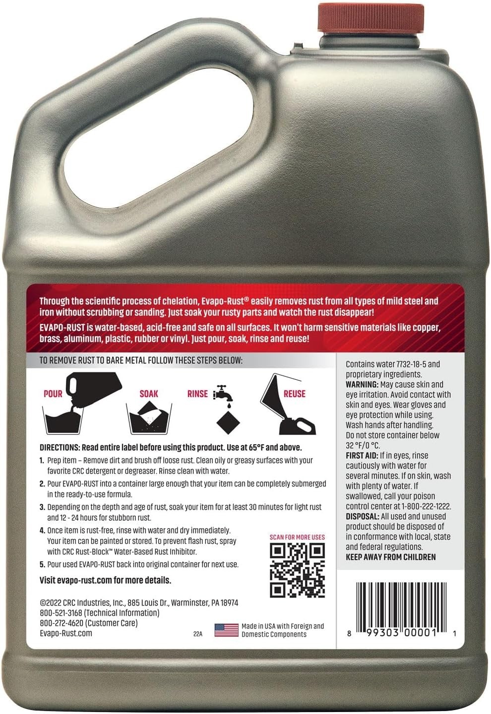Super Safe 128 oz. Heavy-Duty Rust Remover – Non-Toxic, Water-Based Solution