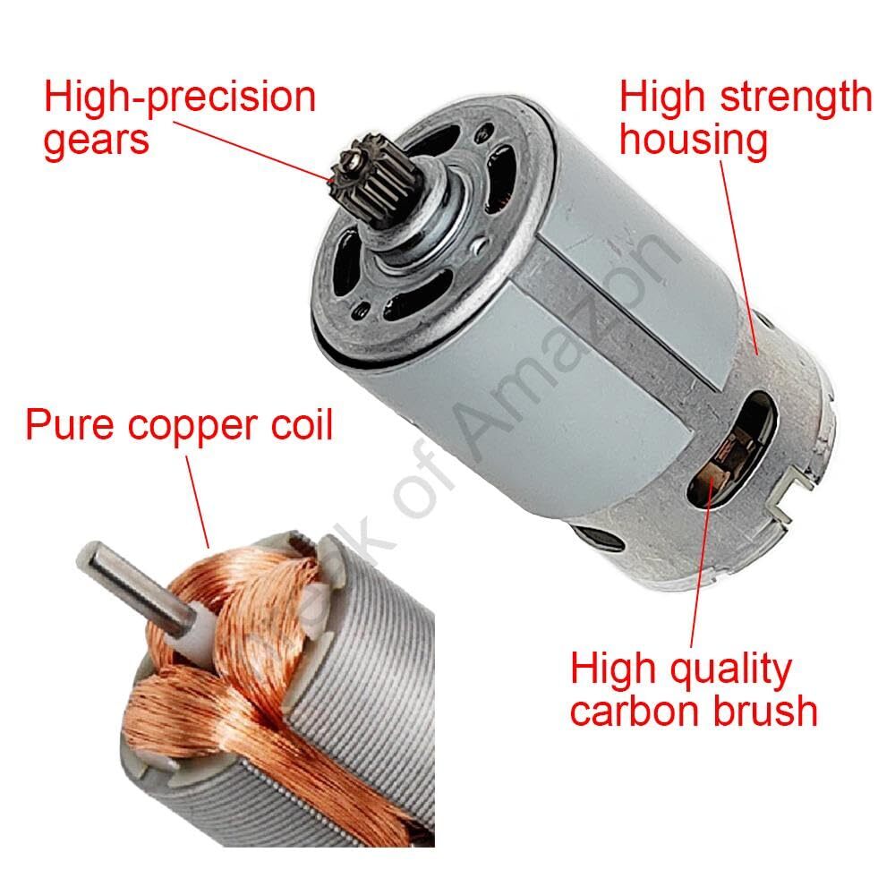 RS550 Motor 10.8V 15 Teeth 25000RPM Replacement for Cordless Drill DIY Tool