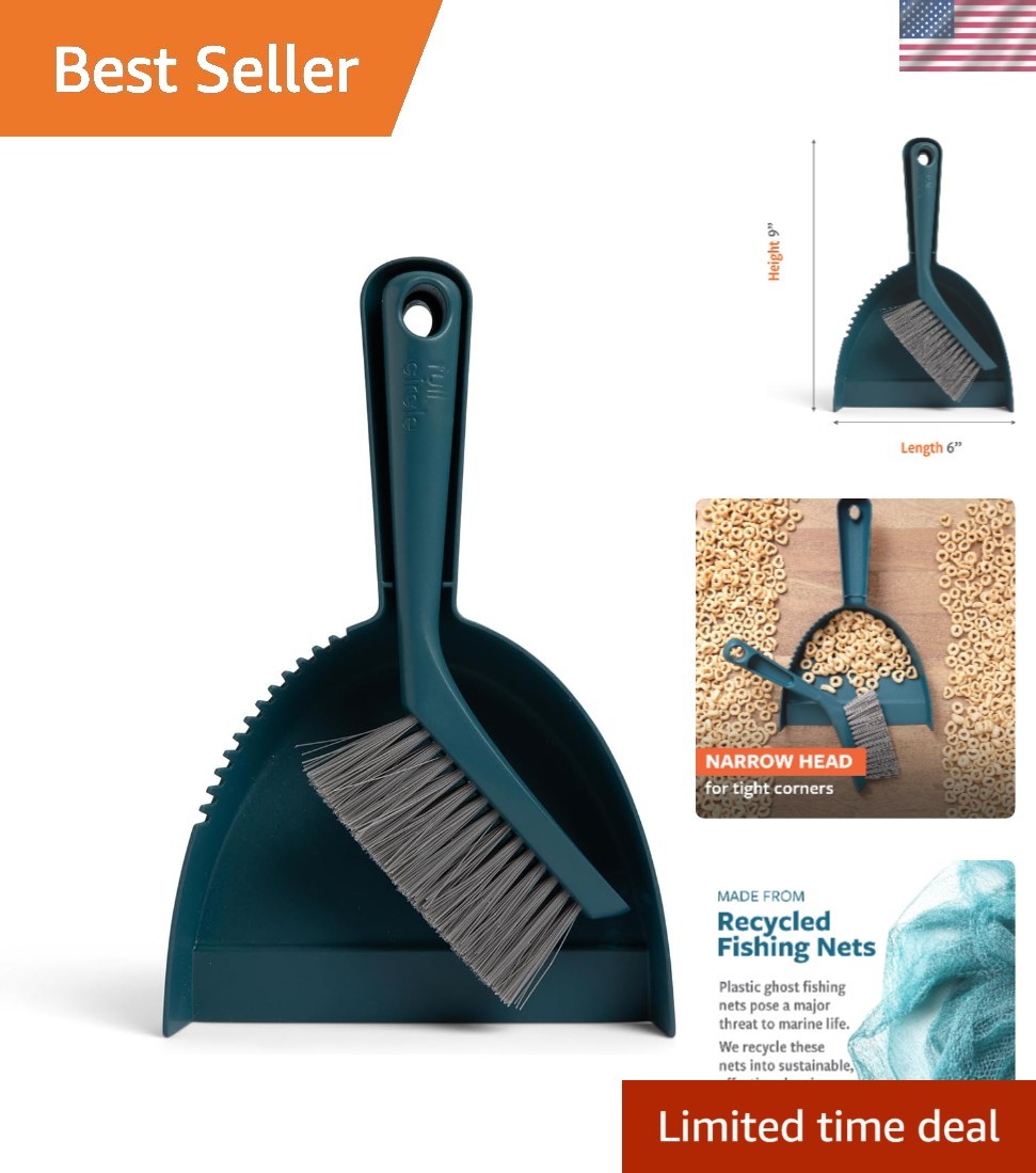 Compact Broom and Dustpan Set – Heavy Duty Cleaning with Recycled Materials