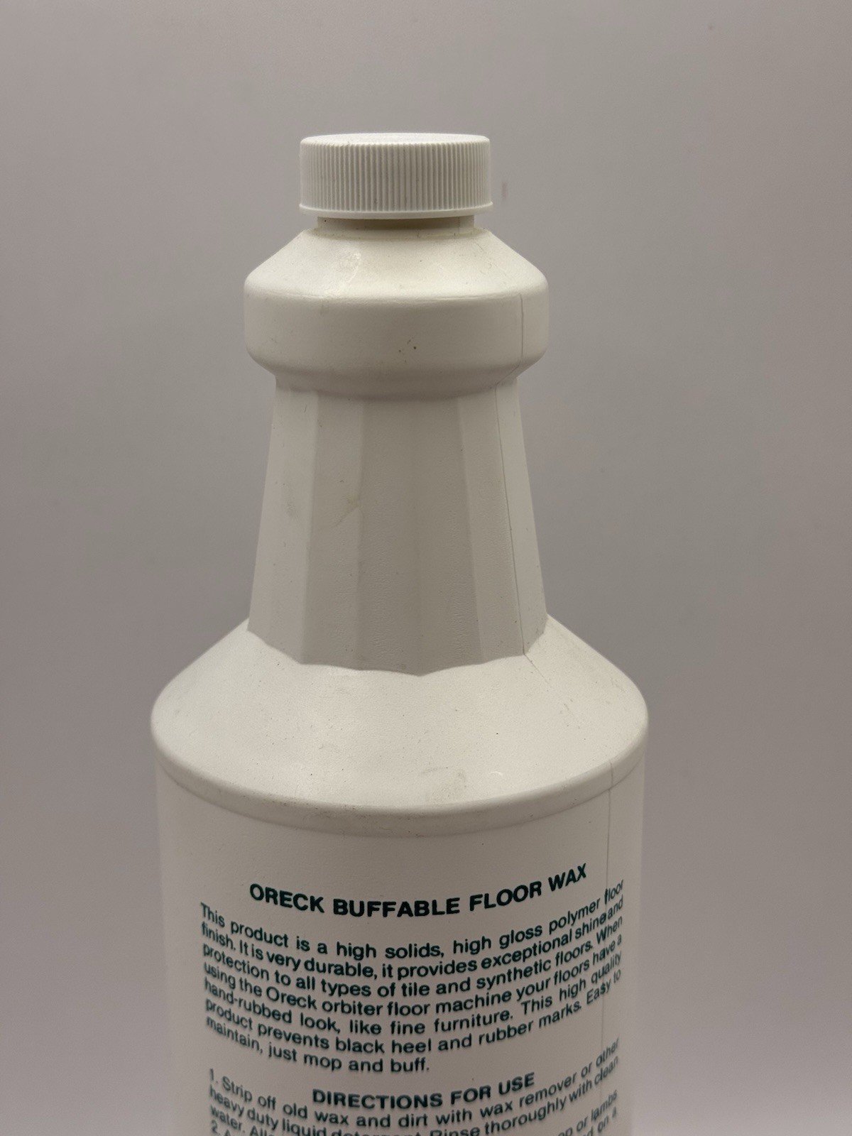 Vintage Oreck Care Institutional Buffable Floor Wax 32oz Full Bottle Polisher