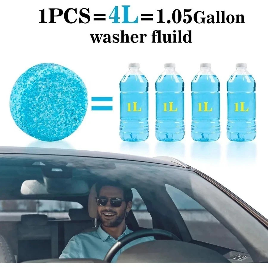 100x Car Windshield Washer Fluid Tablets Concentrated Glass Cleaner Wiper Wash