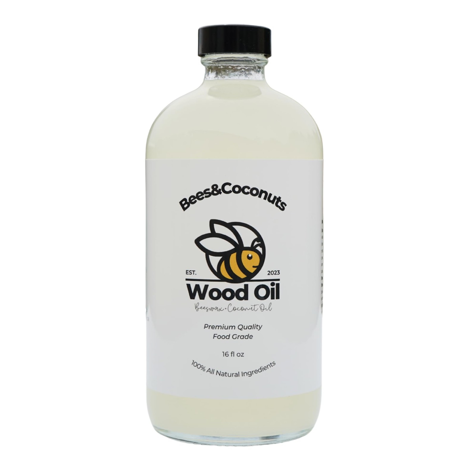 Bees&Coconuts All-Natural Wood Cutting Board Oil 16oz | Made with Fractionate…