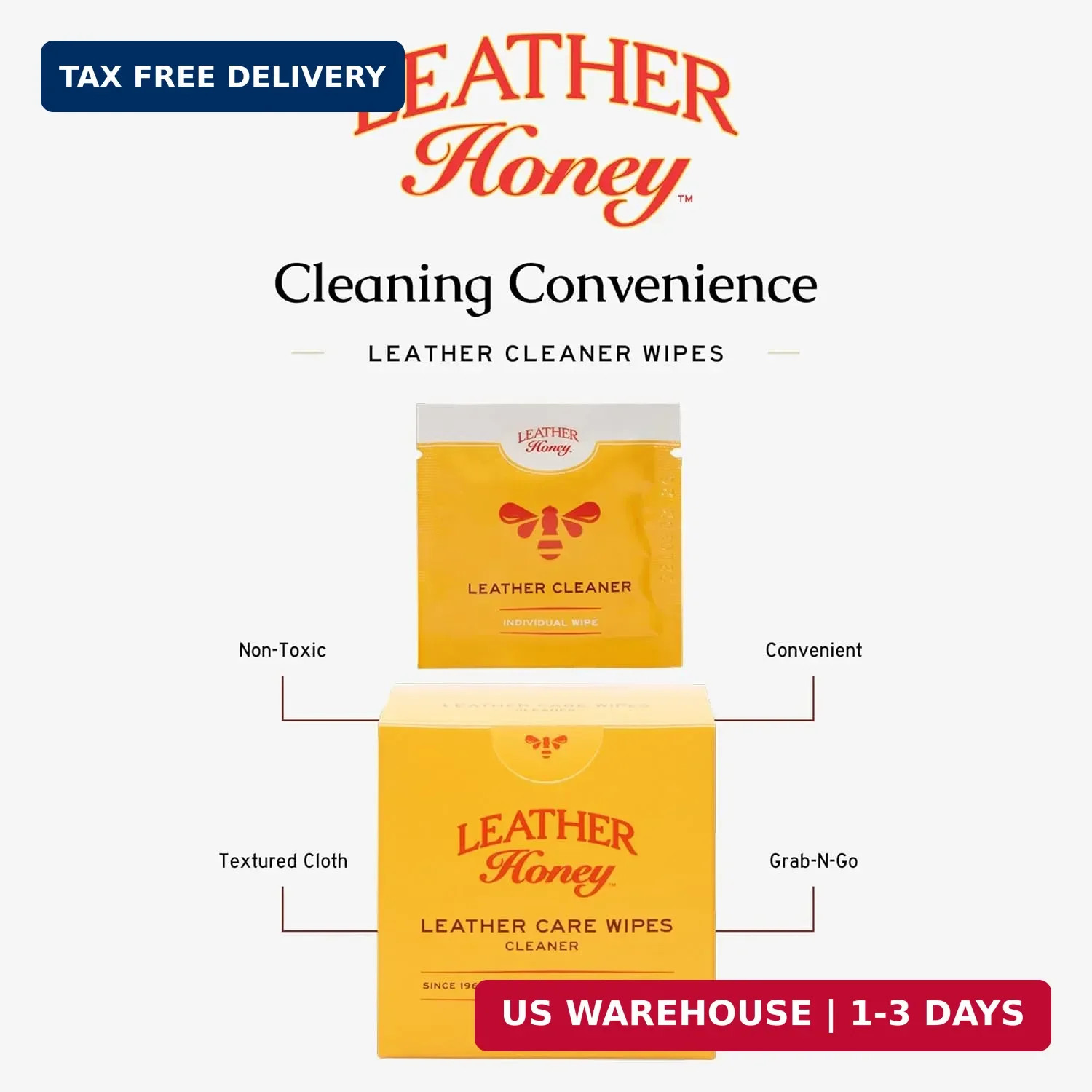 Leather Honey Combo Wipes with Conditioner and Cleaner Wipes