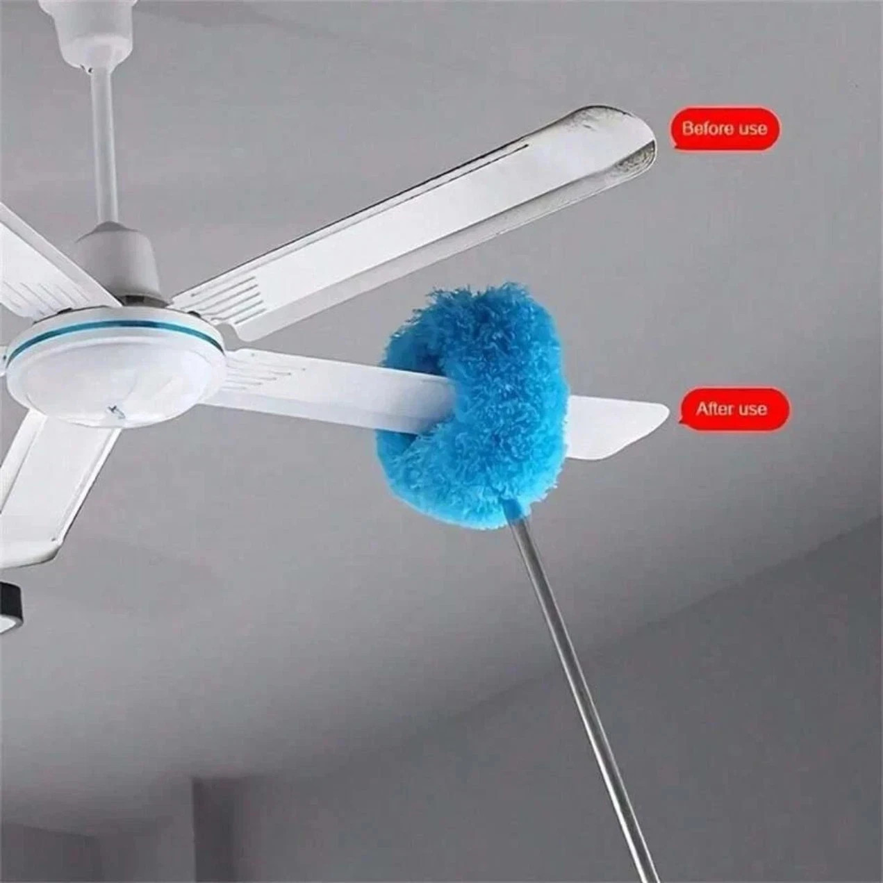 Ceiling Fan Cleaner Duster Reusable Microfiber Long Handle Washable Cleaner**