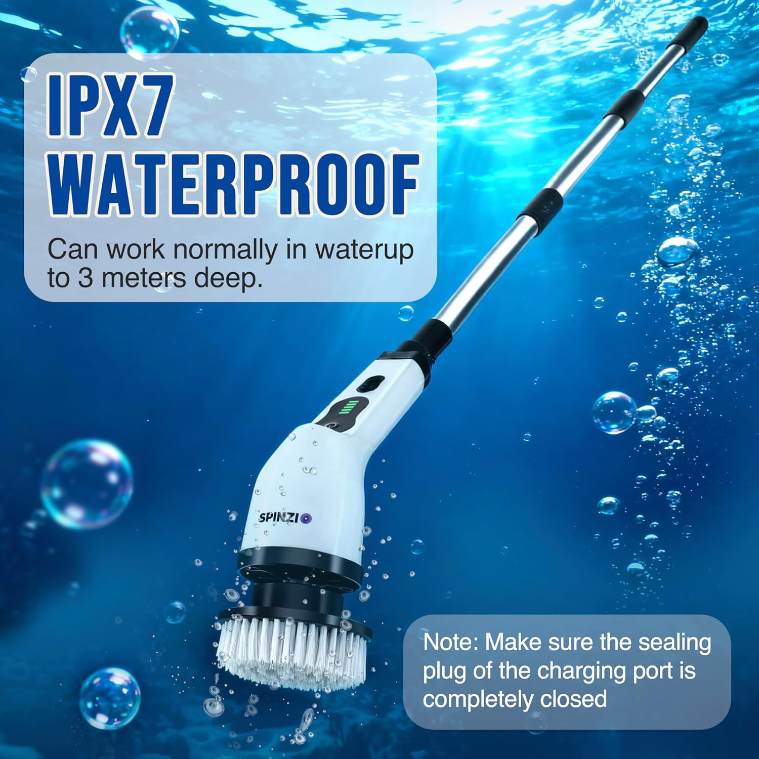 Electric Spin Scrubber Cordless Electric Cleaning Brush with LCD Power Display 9