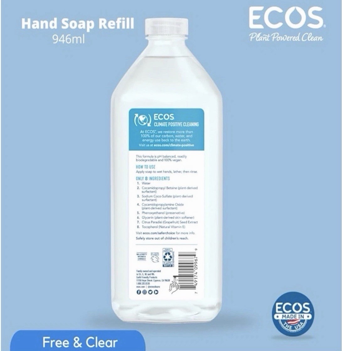 Ecos Hand Soap, Clear 32 oz 10 Pack