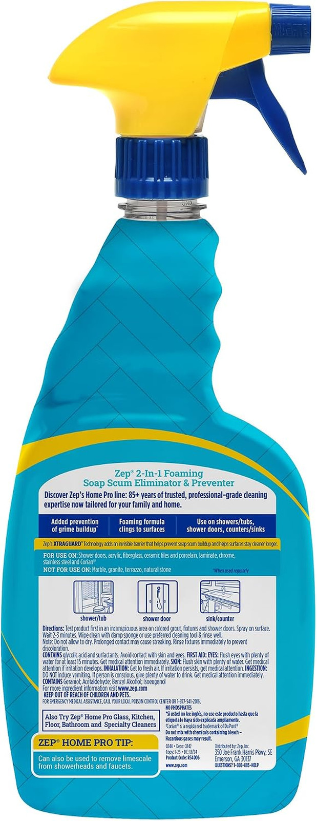 Zep Home Pro 2-In-1 Foaming Soap Scum Eliminator and Preventer, Morning Dew Scen