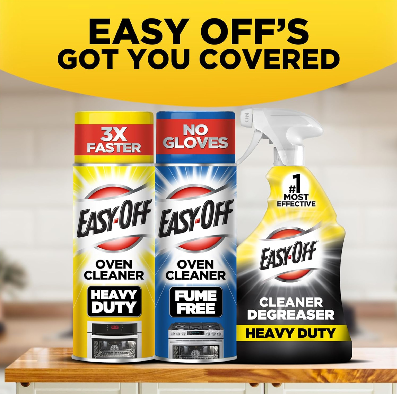 Easy-Off Heavy Duty Oven Cleaner Foam, Removes Grease & Burned-On Food, 14.5oz
