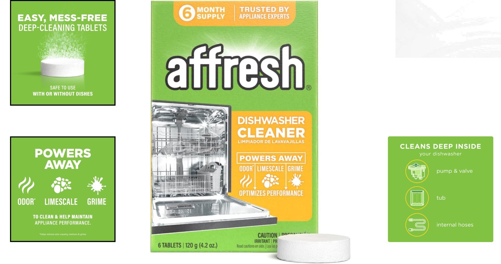 6 Tablets of Dishwasher Cleaner – Safe, Effective Solution for Mineral Build-Up