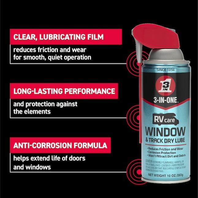 3-IN-ONE RV care Ounce(s) Window and track dry lube