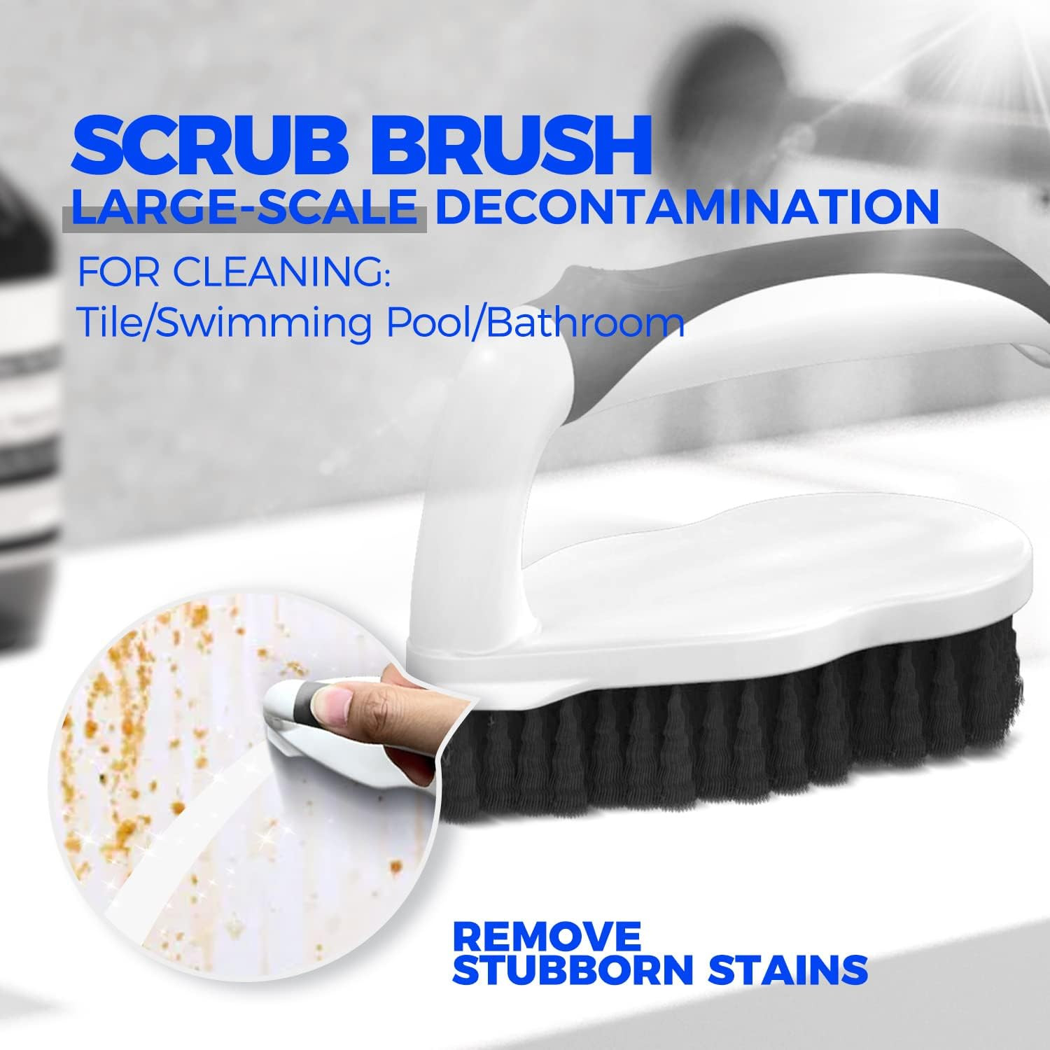 Deep Cleaning Brush Set, Scrub Pads with Scraper Tip for Pool Walls, Bathroom, G