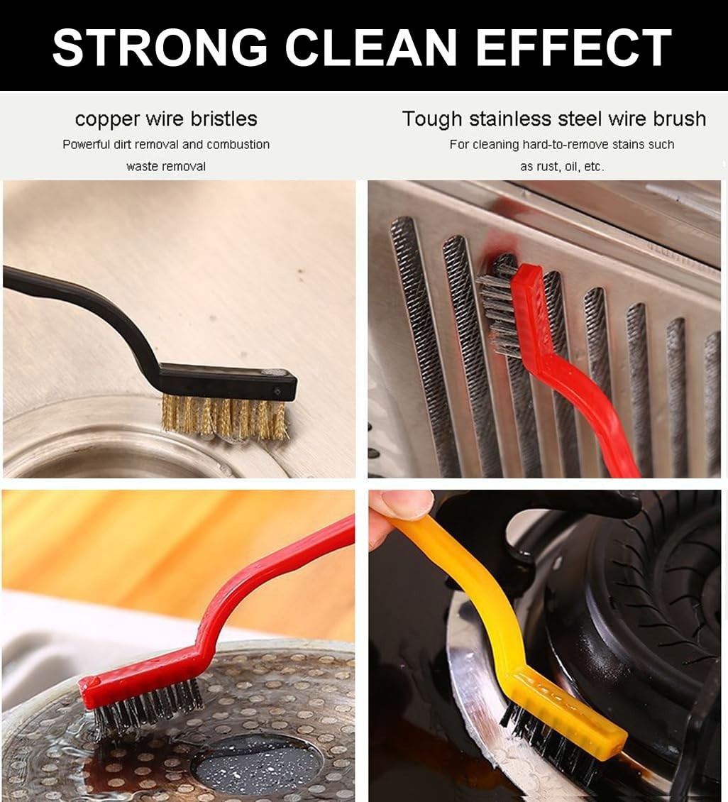 3 Pack Brass Wire Brushes for Effortless Rust Removal & Metal Cleaning