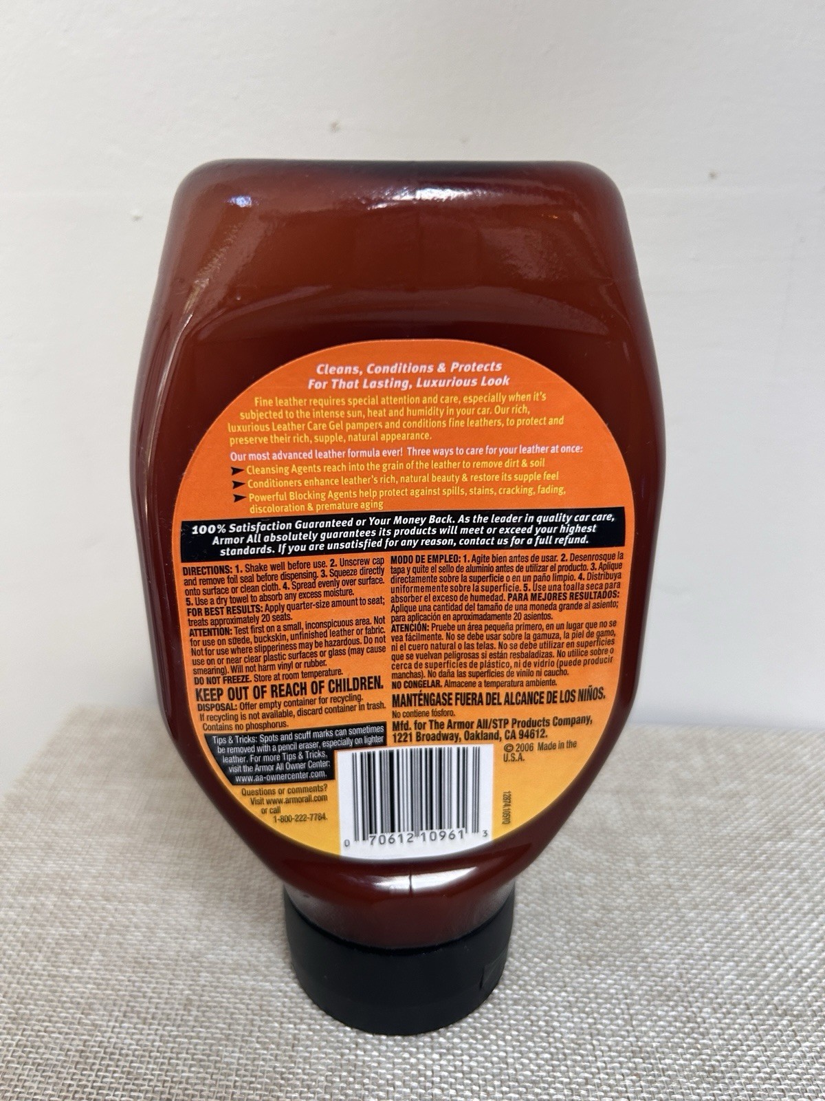 Armor All Car Leather Conditioner Gel Interior Cleaner for Cars Trucks 18 Fl Oz