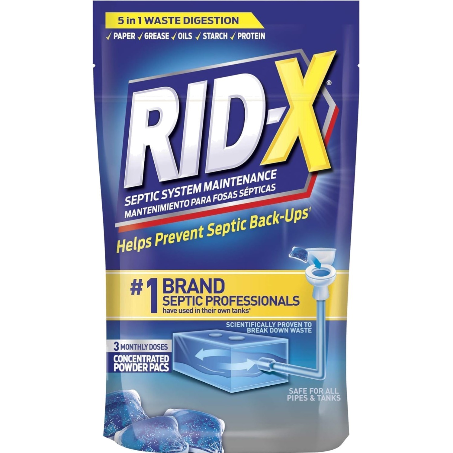 Septic Tank Treatment 3.2 Ounce, RID-X Septic System Gelpacs