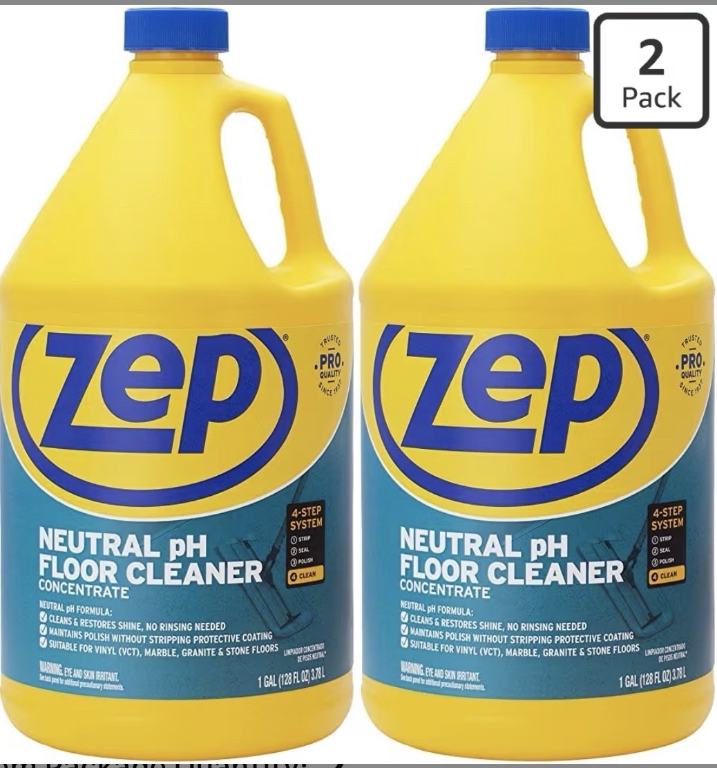 2 Gallons Neutral pH Floor Cleaner. – ZUNEUT128 –