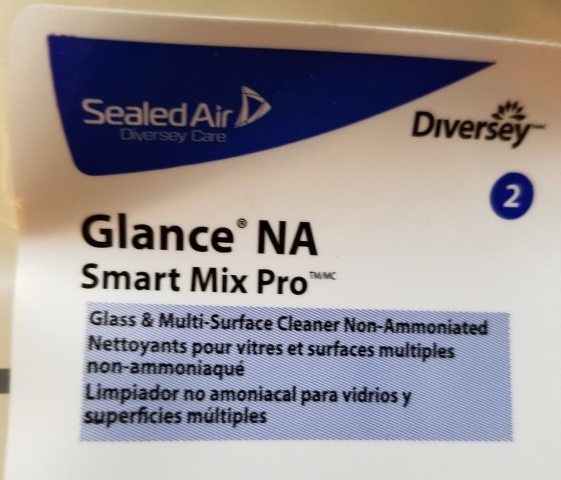 Diversey Glance Na Glass & Multi-Surface Cleaner, Smart Mix Pro Bag, 2 Pack