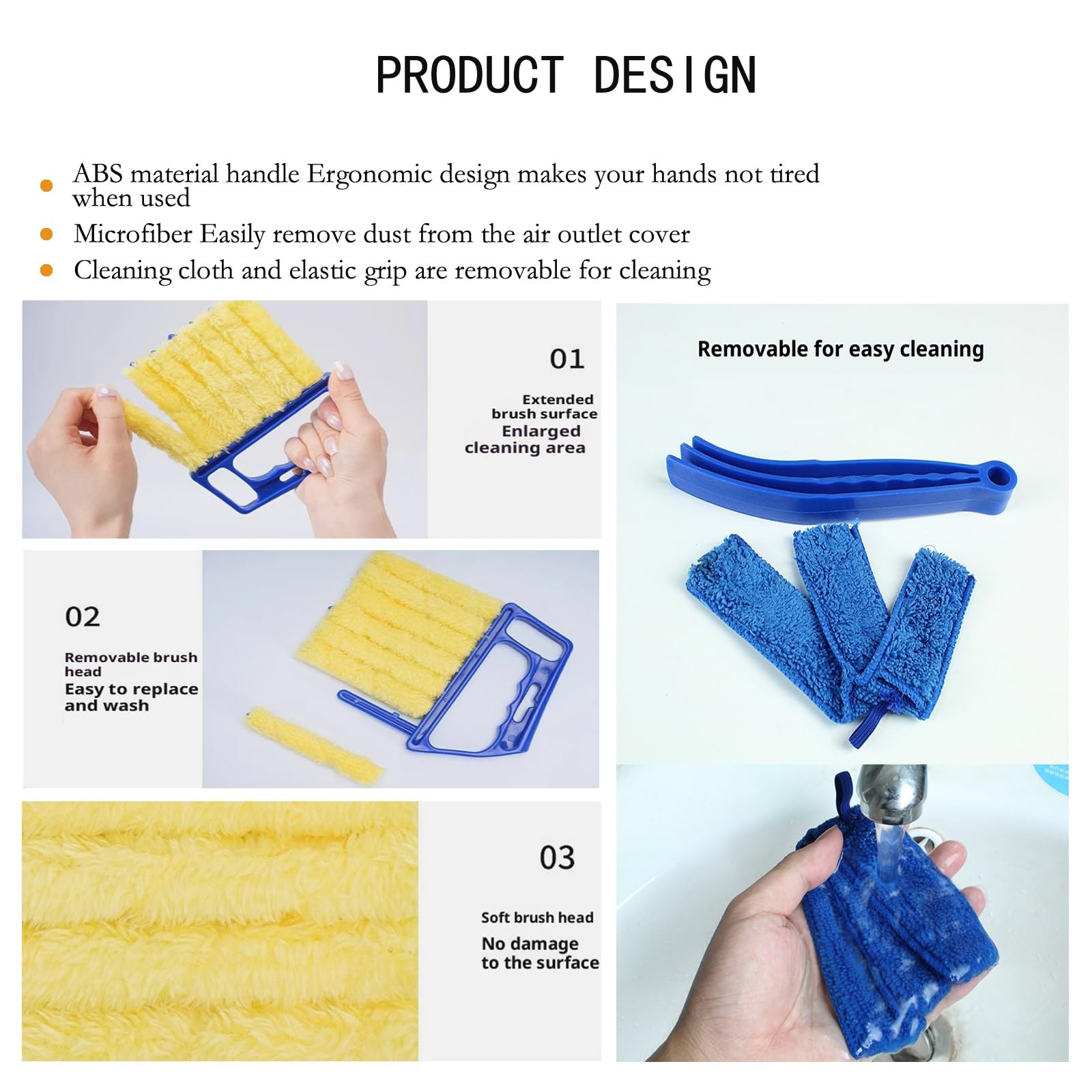 Washable Blinds Cleaner Tool, Blind Duster, Microfiber Dusting Brush for Vene…