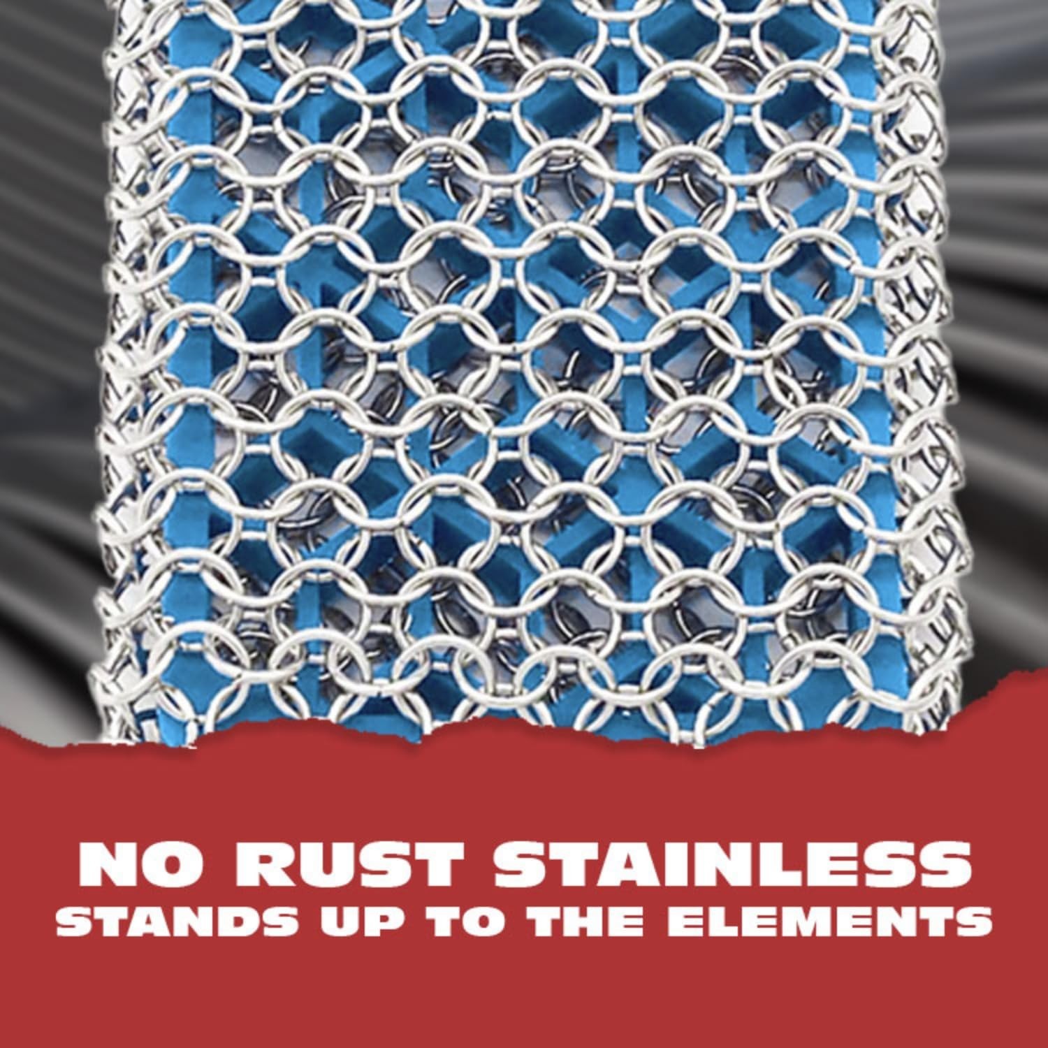 Premium Cast Iron Cleaner 2-in-1 Chainmail Scrubber & Silicone Core – Heavy Duty