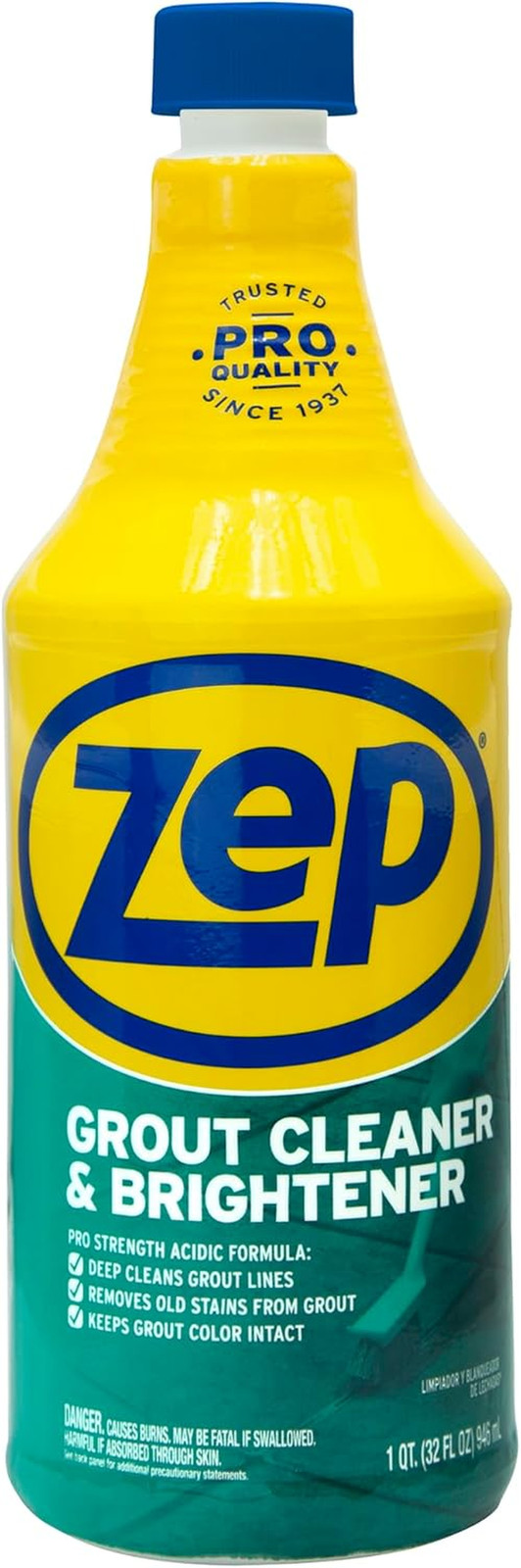 Zep Grout Cleaner and Brightener – 32 Ounce (1 Bottle) – ZU104632 – Deep Cleanin