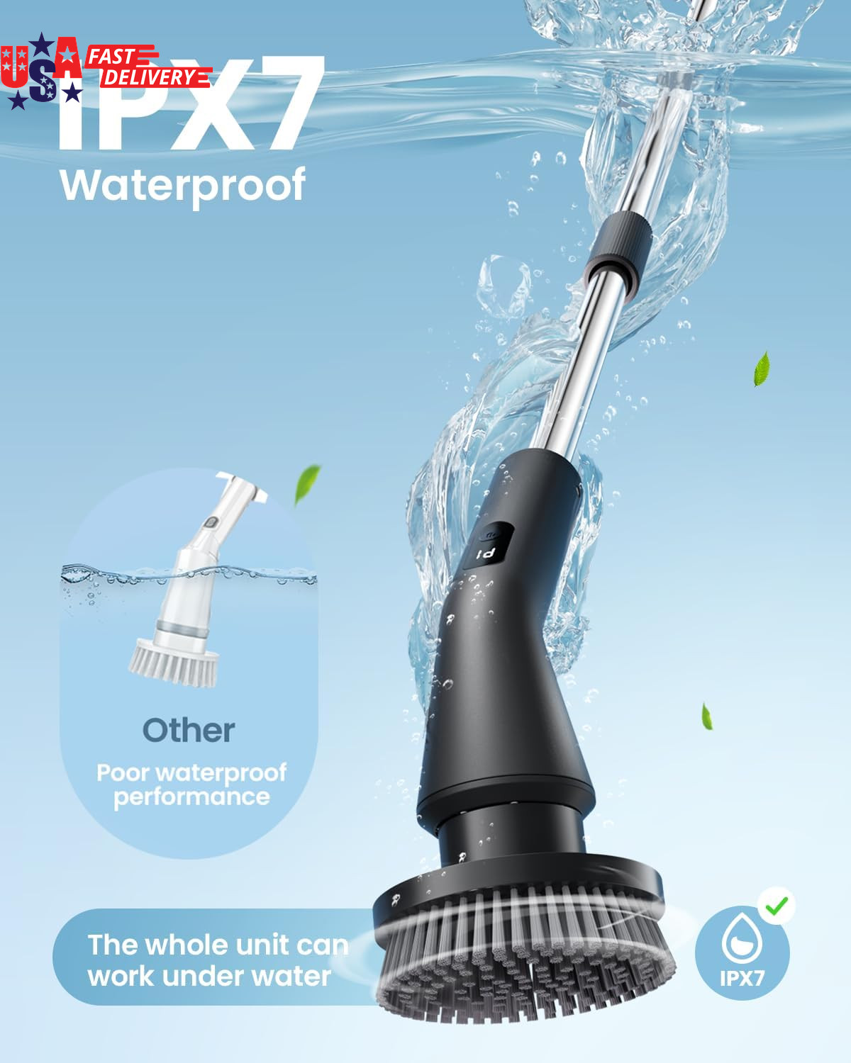 Electric Spin Scrubber, 2026 Upgraded Cordless Cleaning Brush Bathroom Scrubber,