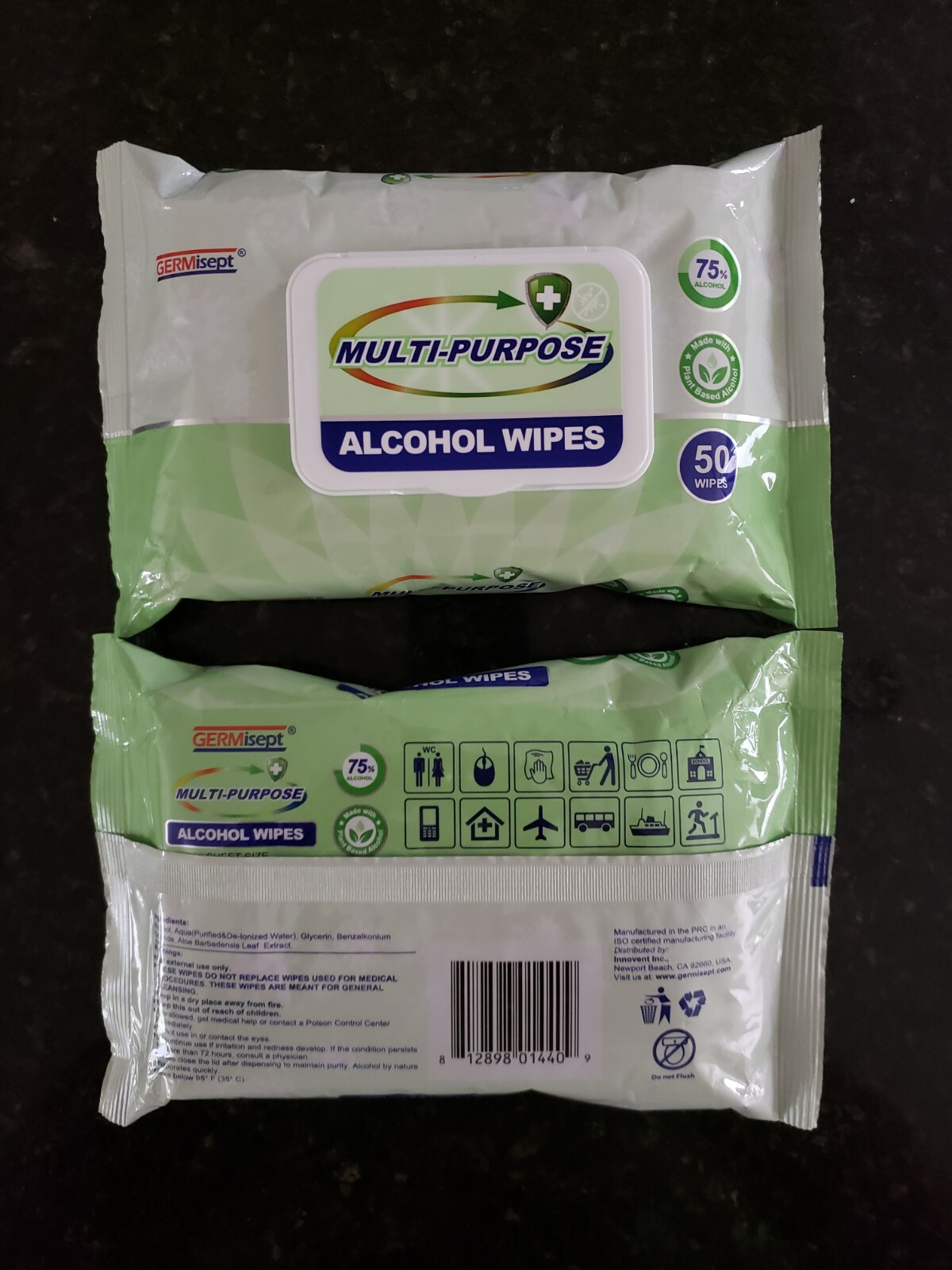 2X50 WIPES Multi-Purpose Office/Auto Alcohol Wipes 2 PACKS: 100 | DISTRIBUTOR