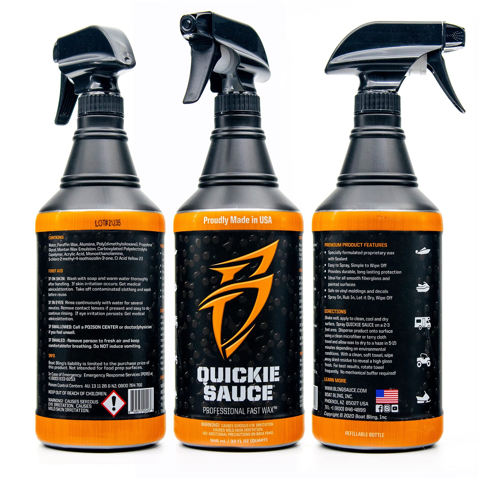 Quickie Sauce Premium High-Gloss Fast Wax, 32 oz., for Boats, RVs, Powersport…