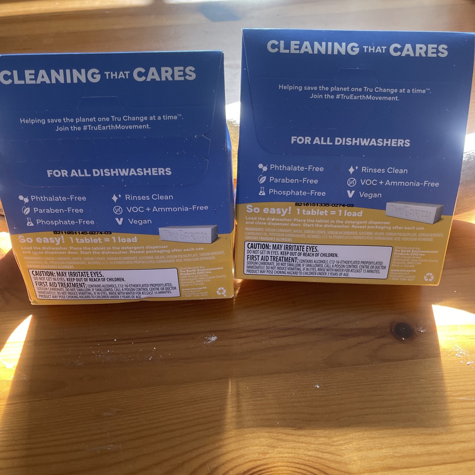 Tru Earth Dishwasher Detergent Tablets Lemon Scent 40 Tablets Cuts Grease X(2)