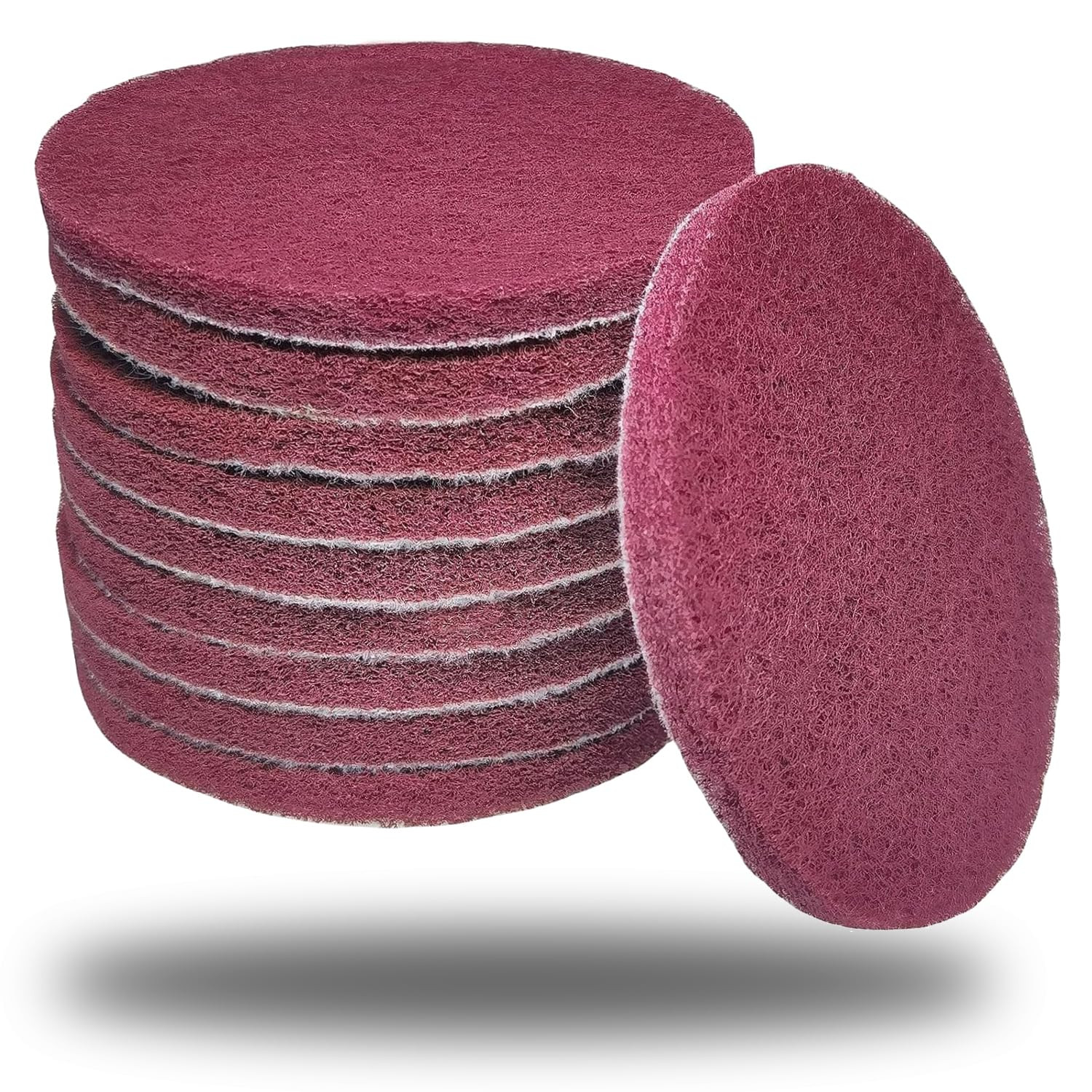 10 PCS 5 Inch 400 Grit Scrubber Scouring Pads Flocking Scuff Pads -Hoop and Loop