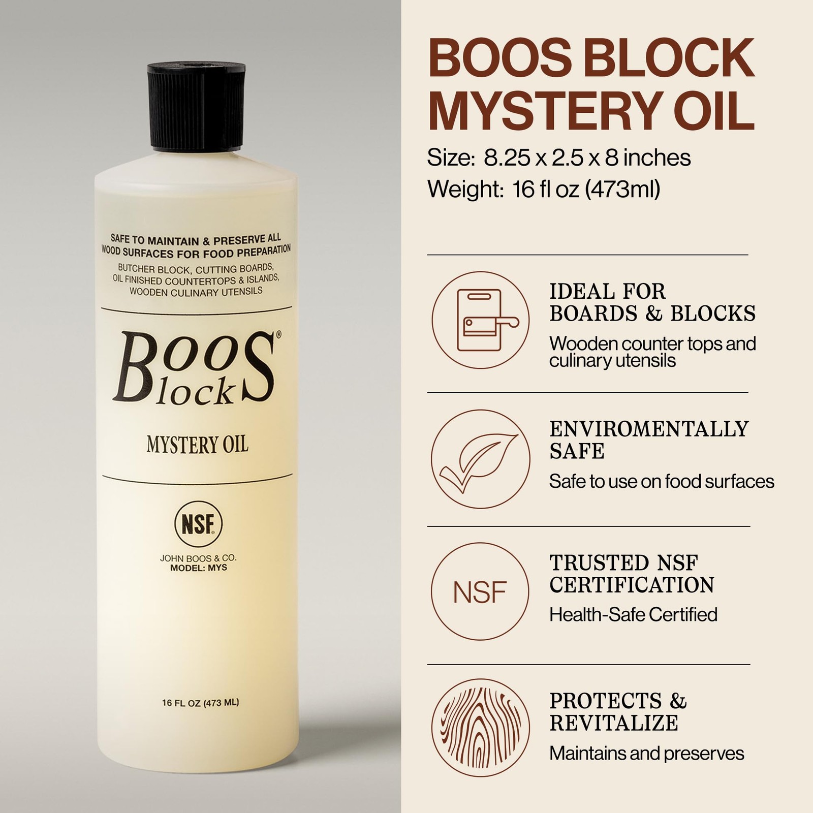 2-Piece All-Natural Care & Maintenance Set – 16 oz Mystery Oil & 5 oz Board C…