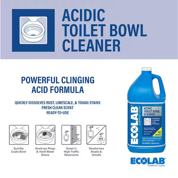 1 Gal. Acidic Toilet Bowl Cleaner and Limescale Remover for Bathroom Toilets and